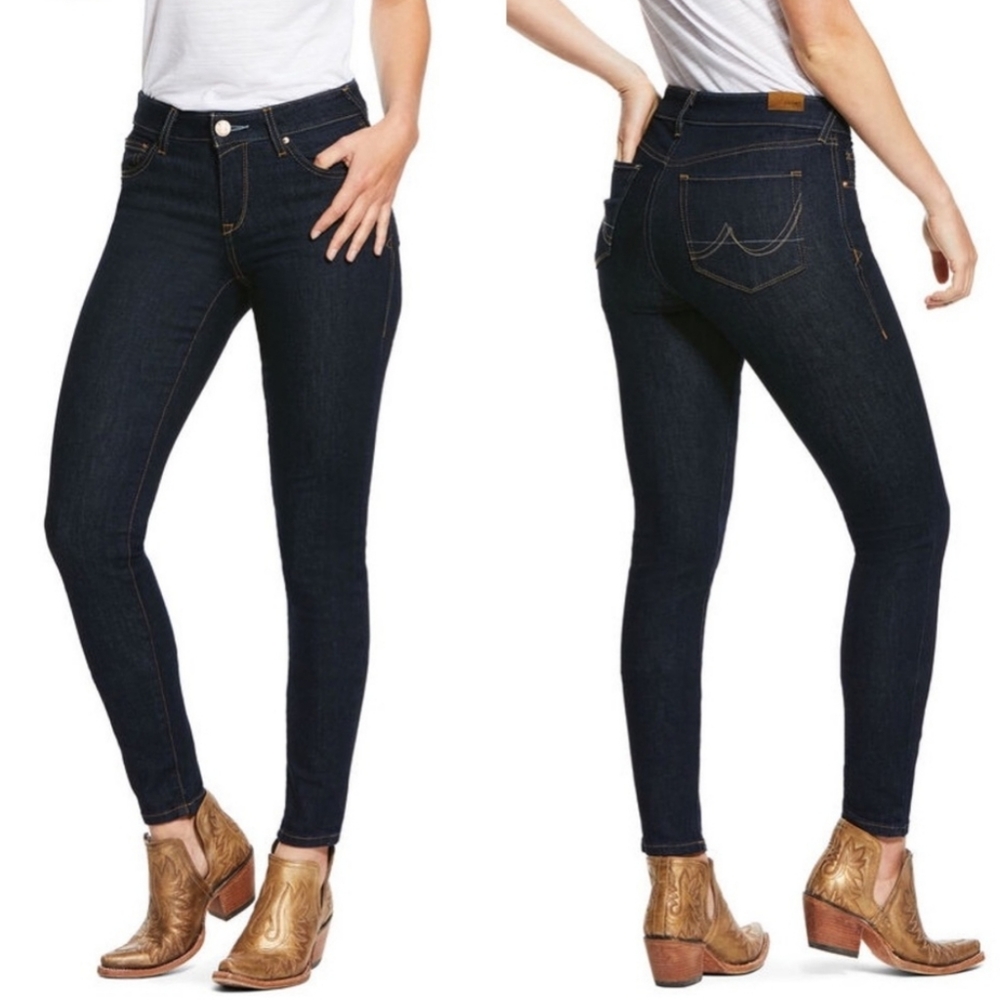 NWT Ariat Denim Skinny Perfect Rise Dark Denim Ultra Stretch Jeans 26R